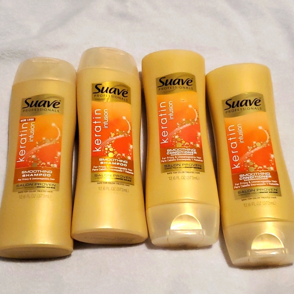 Lot of 2 Suave Smoothing Shampoo & Conditioner, Keratin Infusion